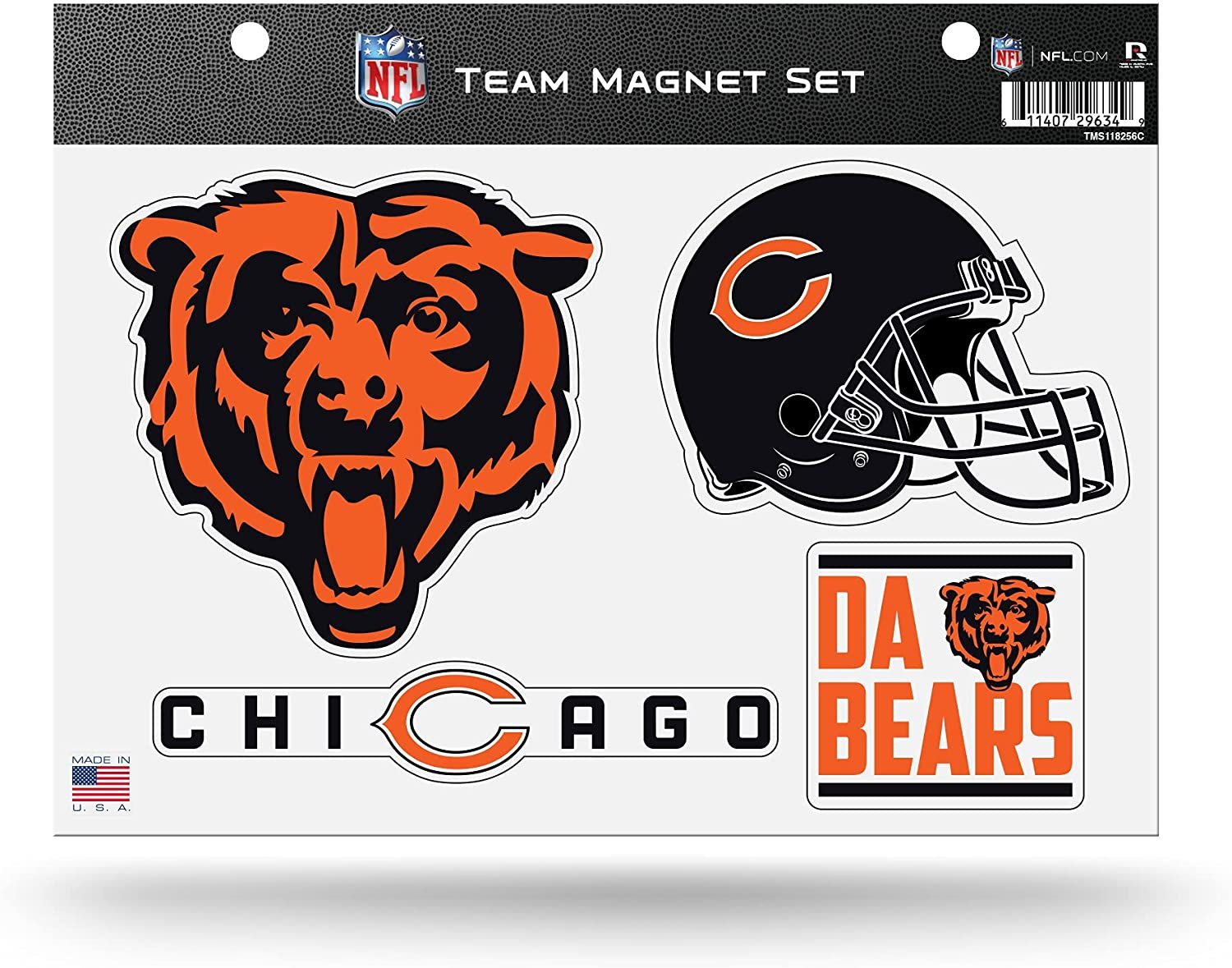 Chicago Bears Multi Magnet Set 8.5x11 Inch Sheet Die Cut Auto Home
