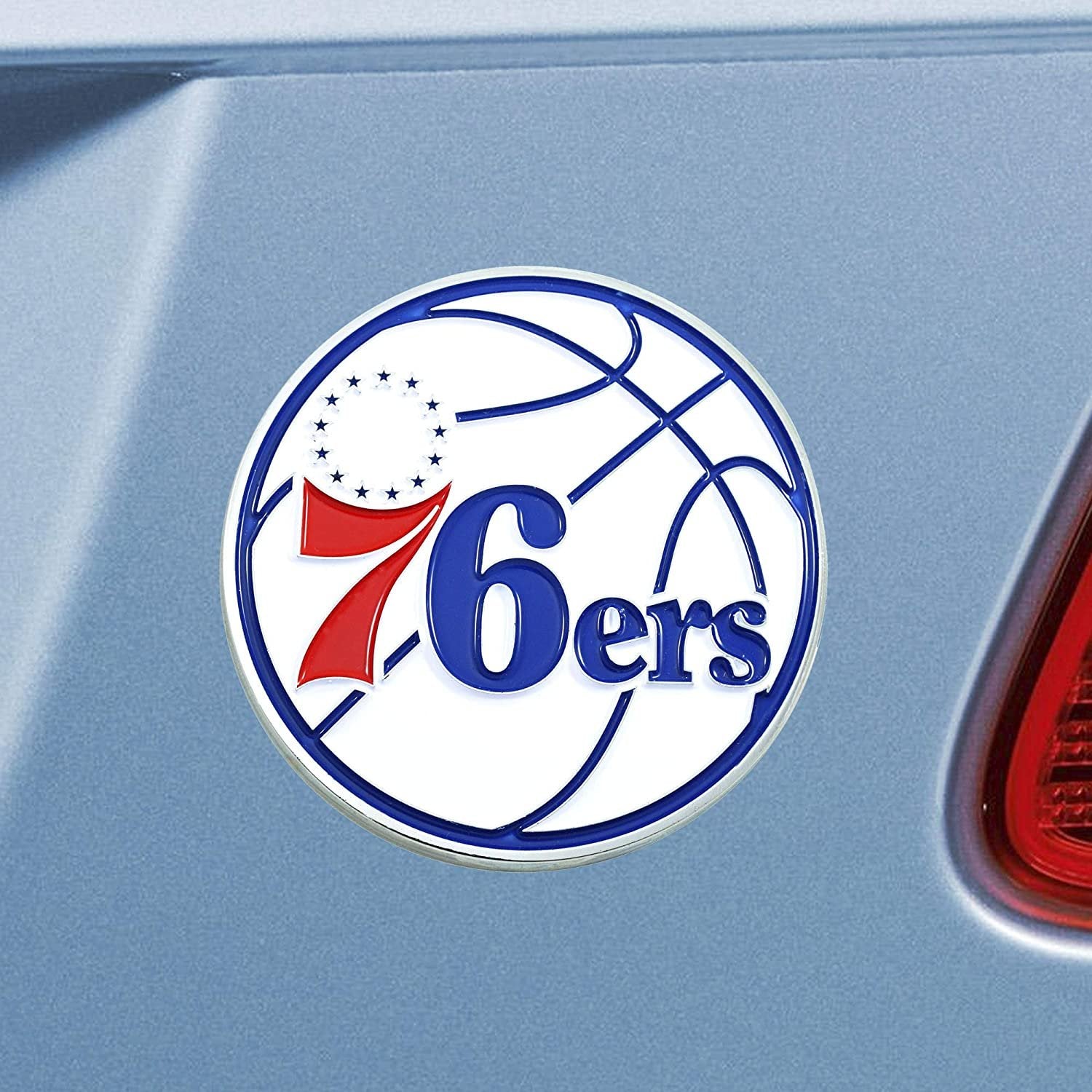 Philadelphia 76ers Premium Solid Metal Color Chrome Auto Emblem Decal