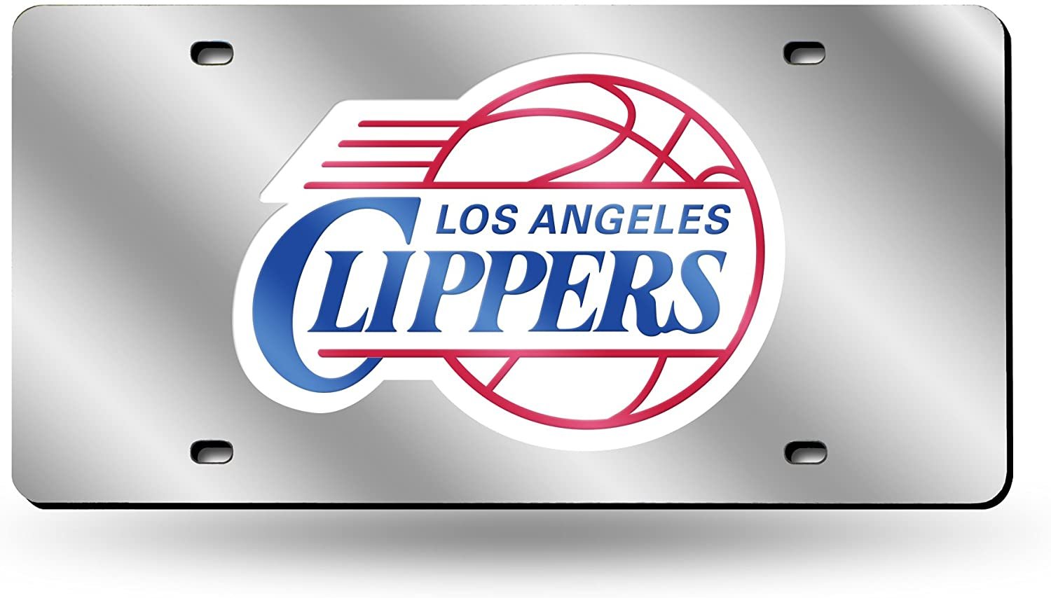 Los Angeles Clippers Premium Laser Cut Tag License Plate, Mirrored Acrylic Inlaid, 12x6 Inch