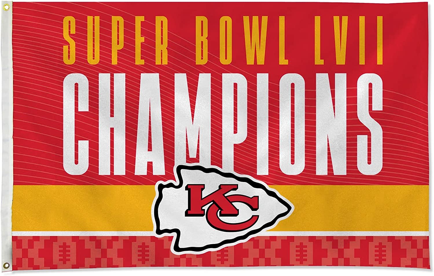Kansas City Chiefs 2023 Super Bowl Champions Flag Banner Single Sided 3x5 Feet Metal Grommets