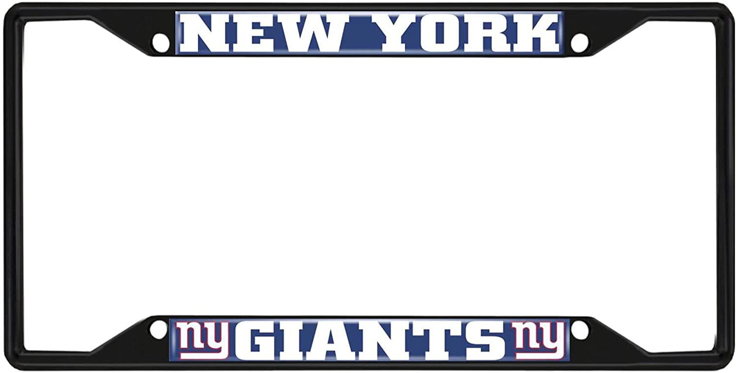 New York Giants Black Metal License Plate Frame Tag Cover, 6x12 Inch