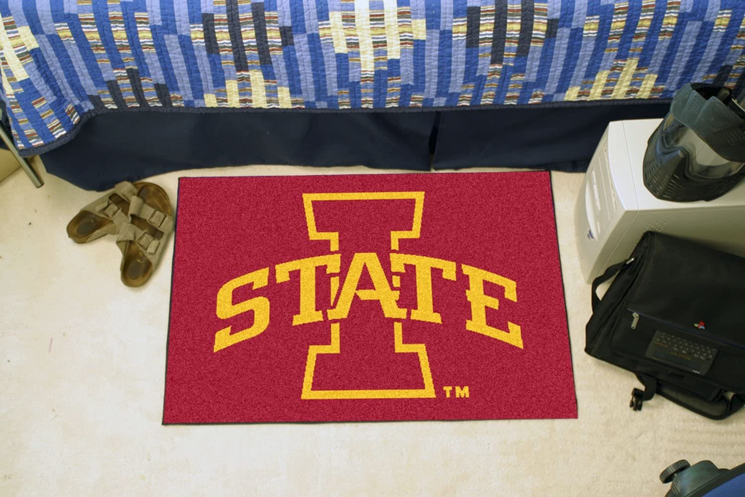 Iowa State University Cyclones Floor Mat Area Rug, 20x30 Inch, Nylon, Anti-Skid Backing