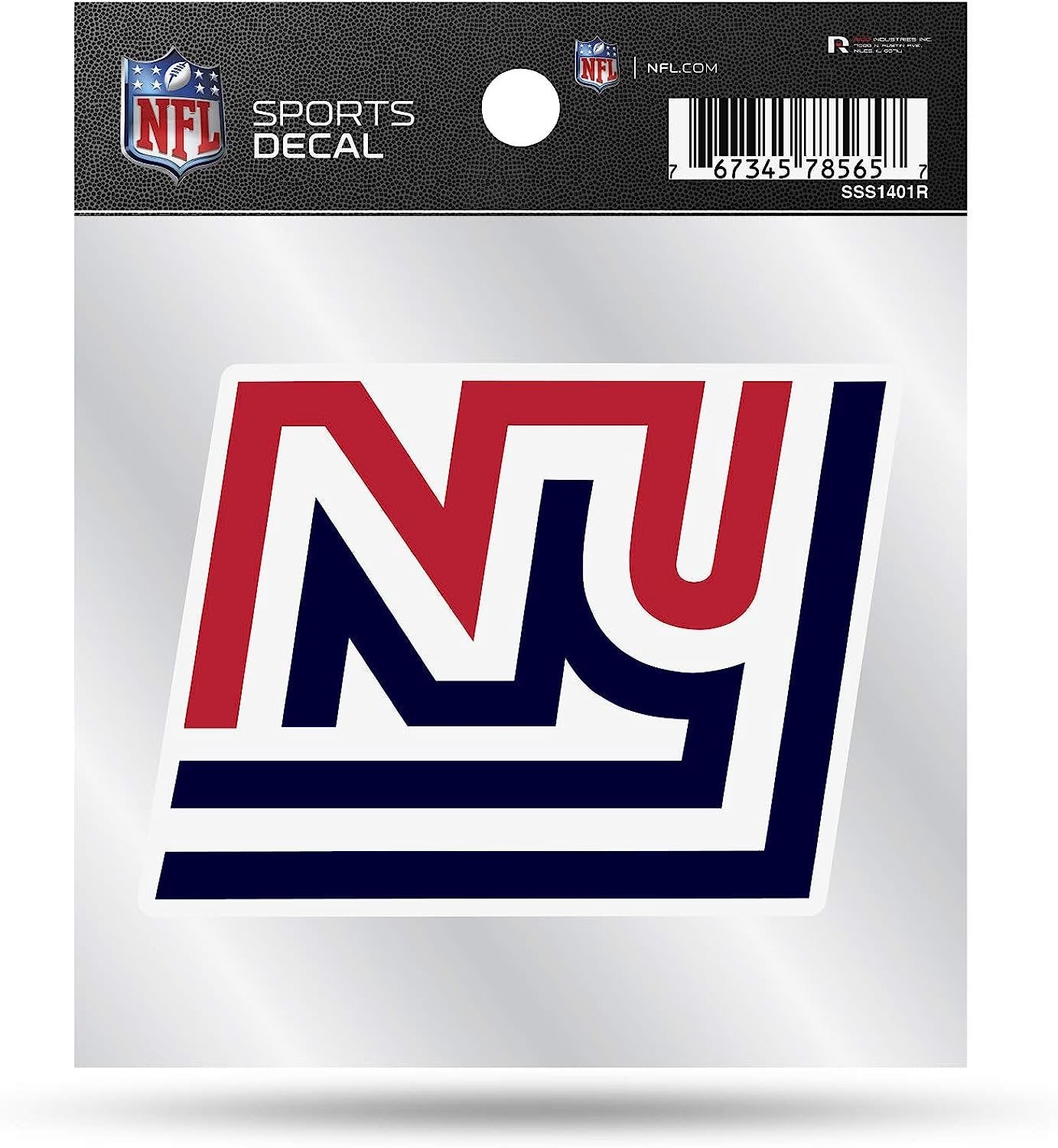 New York Giants 4x4 Inch Die Cut Decal Sticker, Retro Logo, Clear Backing