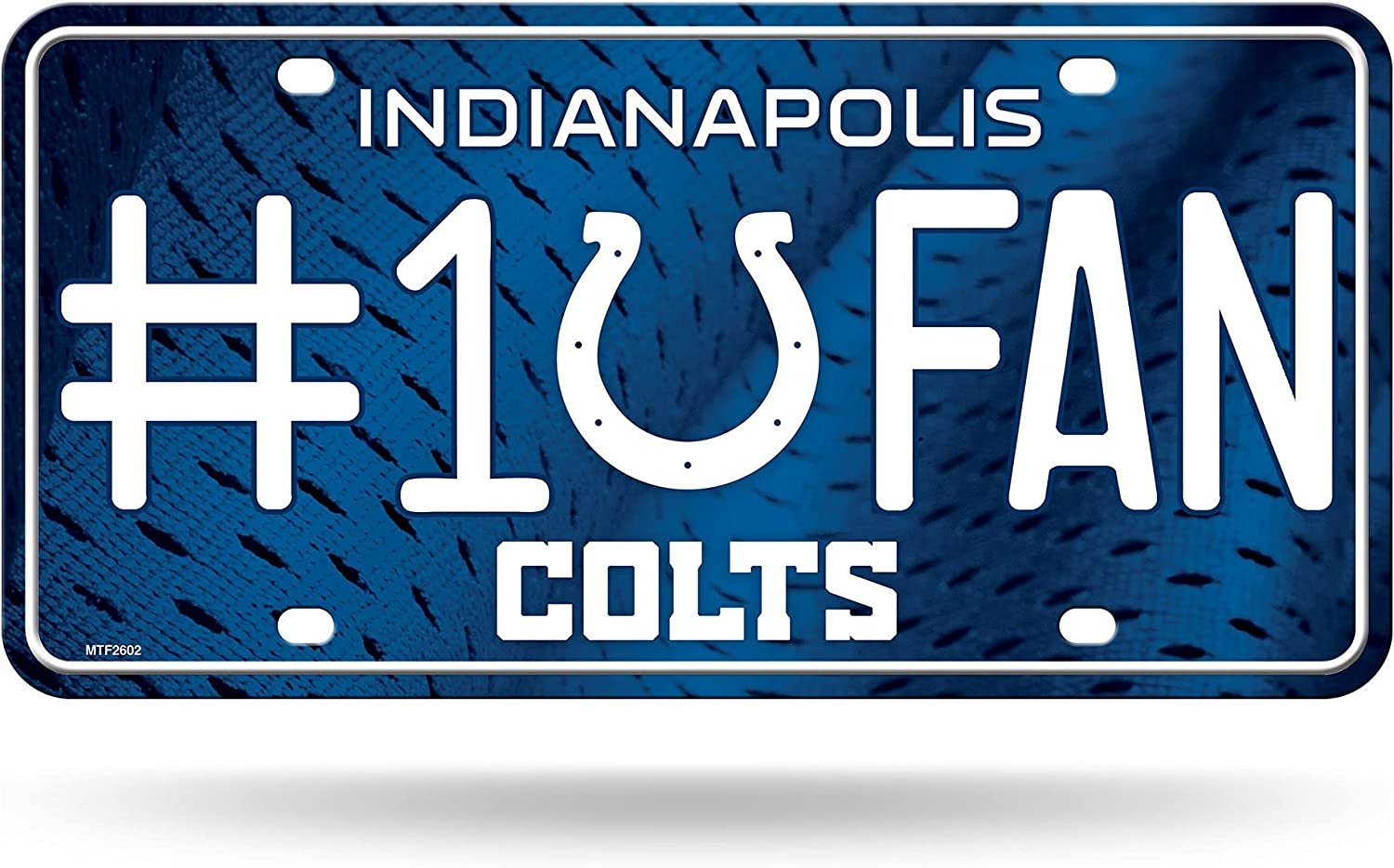 Indianapolis Colts Metal Auto Tag License Plate, #1 Fan Design, 12x6 Inch