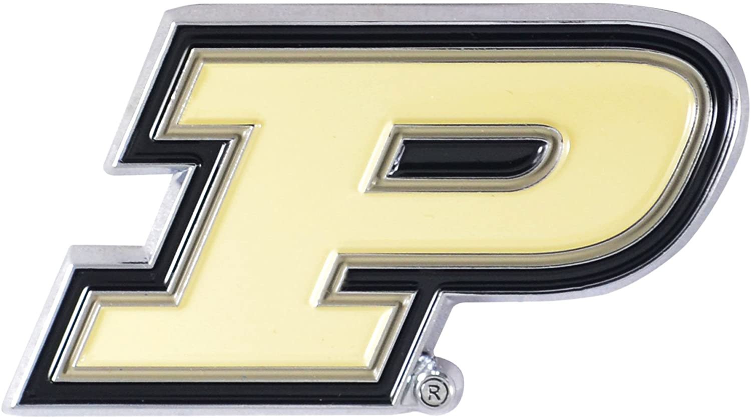 Purdue University Boilermakers Solid Metal Color Auto Emblem Raised Diecut