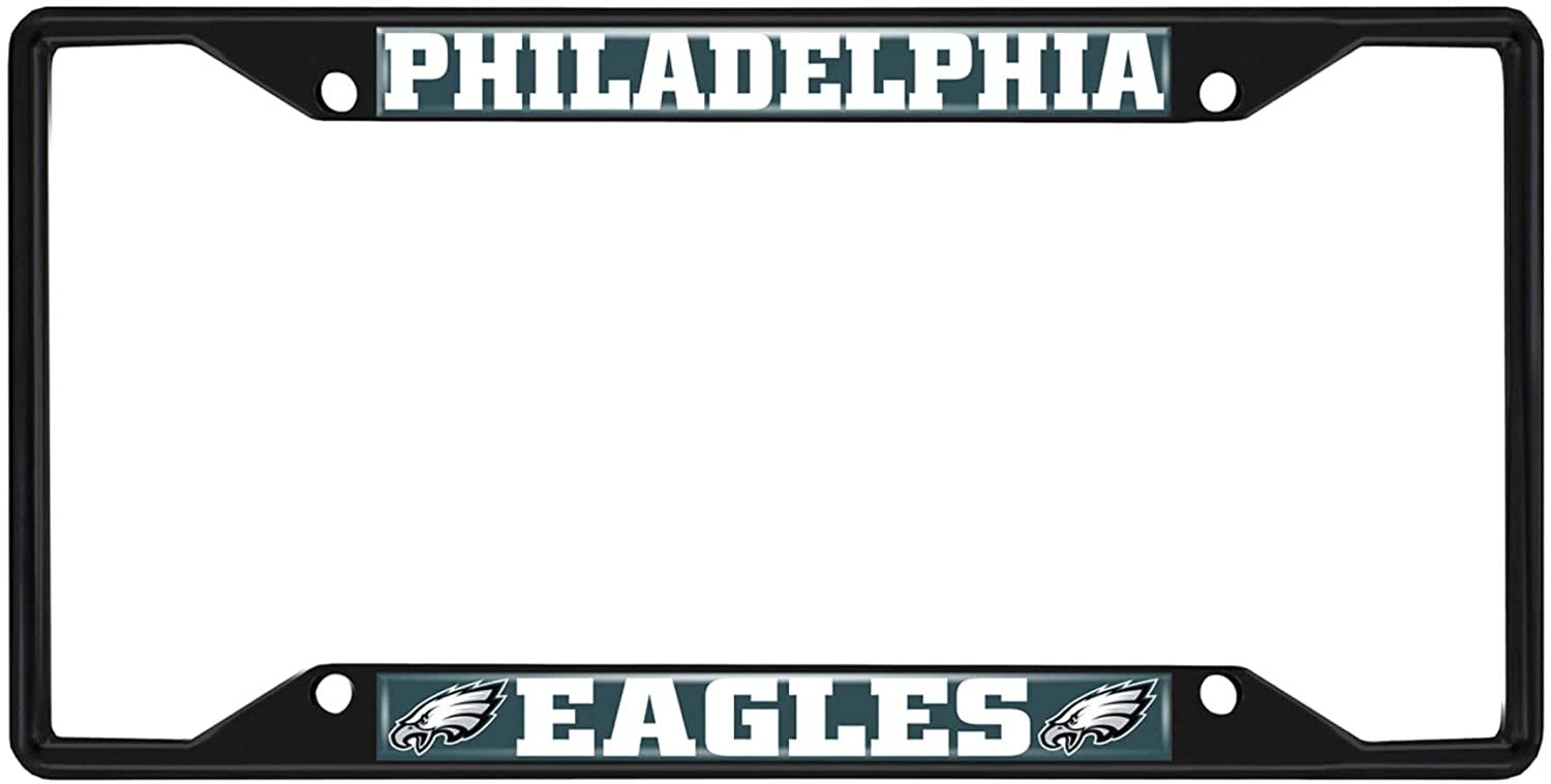 Philadelphia Eagles Black Metal License Plate Frame Tag Cover, 6x12 Inch