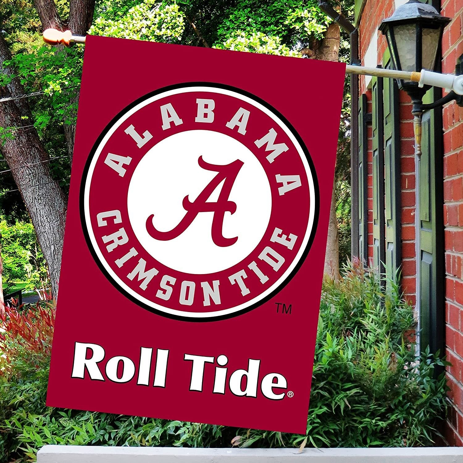 University of Alabama Crimson Tide Premium 2-Sided 28x40 Inch Banner Flag with Pole Sleeve Circle Logo
