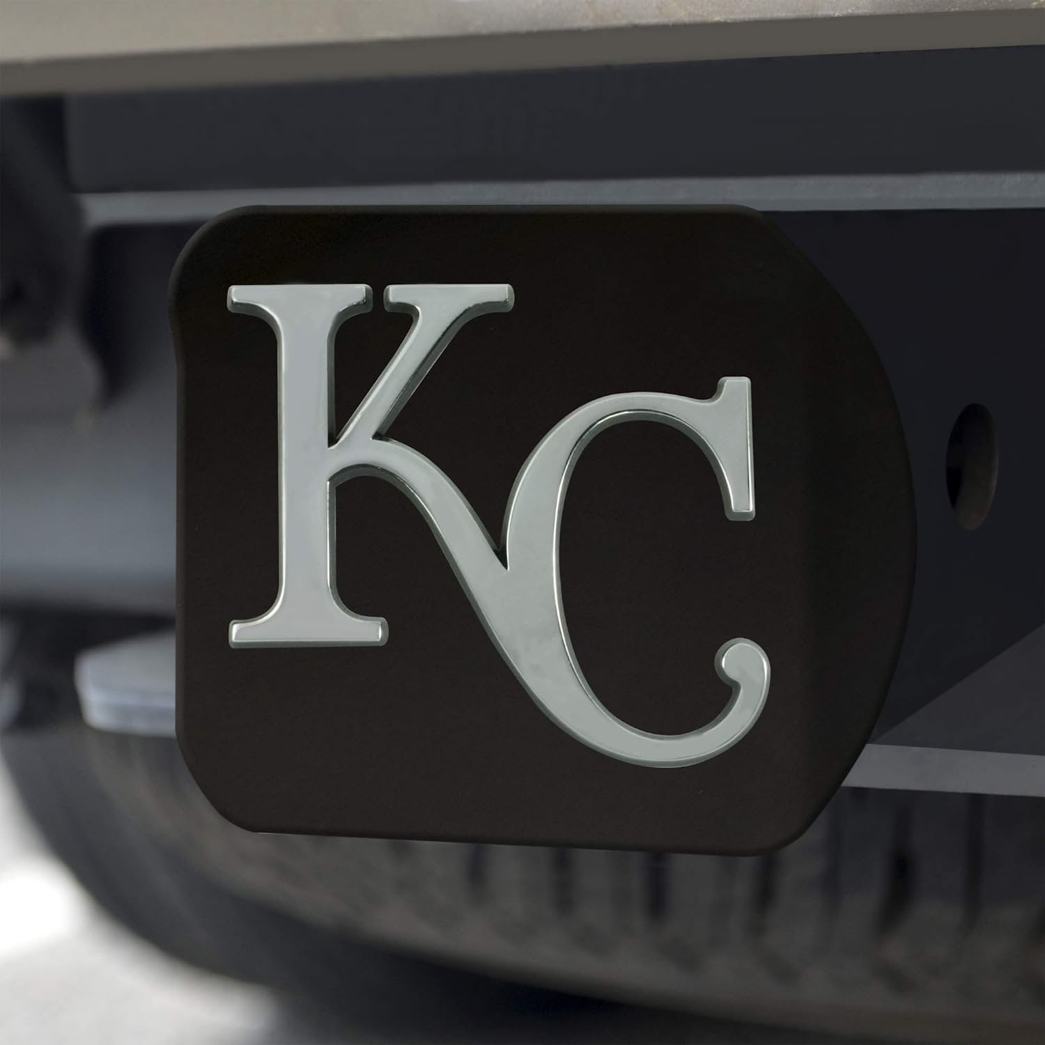 Kansas City Royals Solid Metal Hitch Cover, Black, 2" Square Type III Hitch Cover