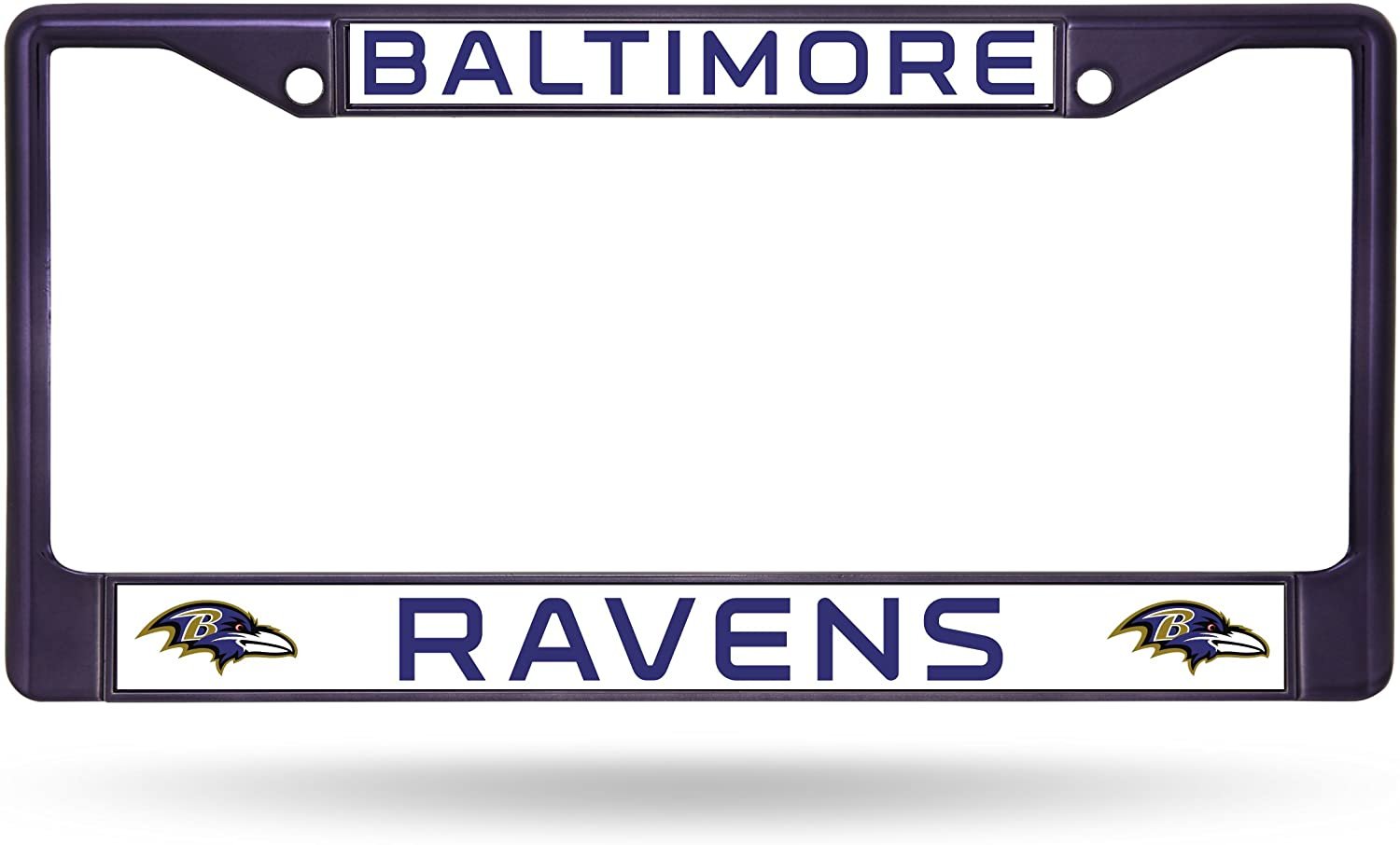 Baltimore Ravens Purple Metal License Plate Frame Chrome Tag Cover
