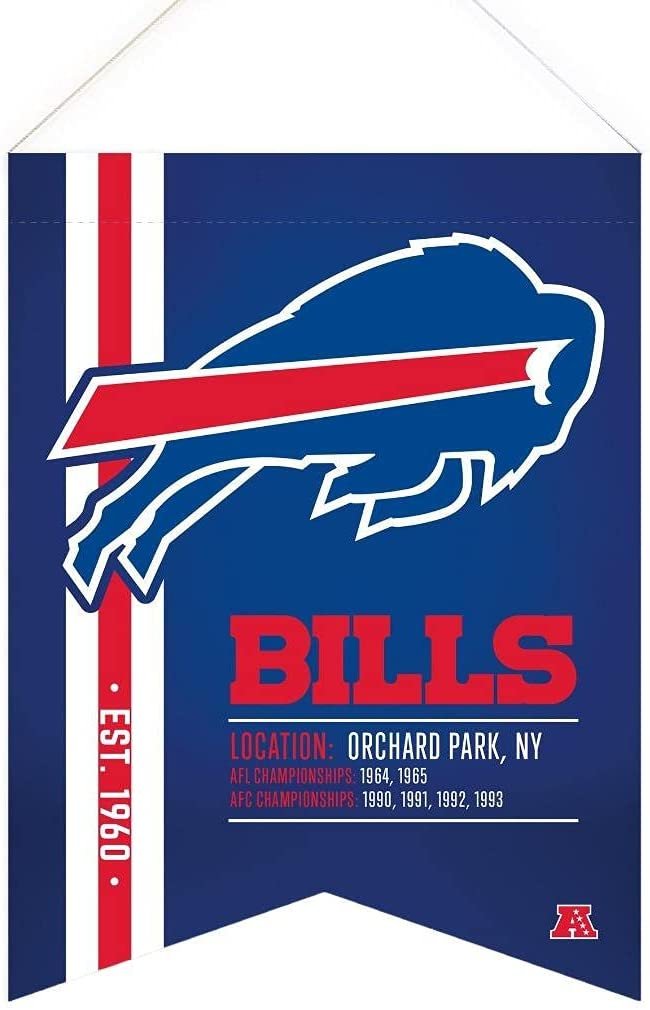 Buffalo Bills 18 x 24 Inch Scroll Flag Banner Premium Quality Soft Felt