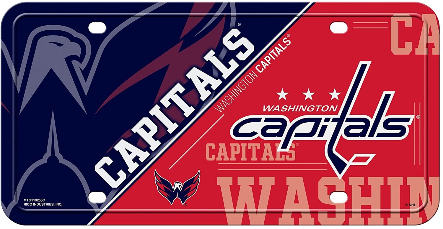 Washington Capitals Metal Auto Tag License Plate, Split Design, 6x12 Inch
