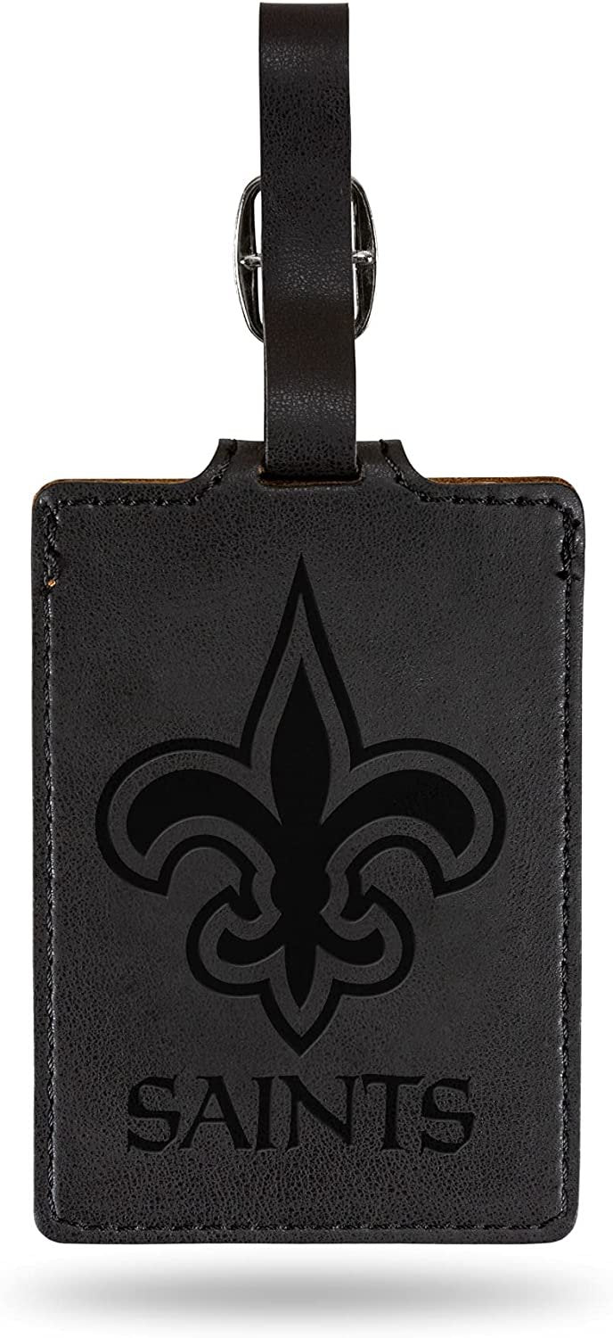 New Orleans Saints Luggage Bag Tag Laser Engraved Ultra Suede Includes ID Card