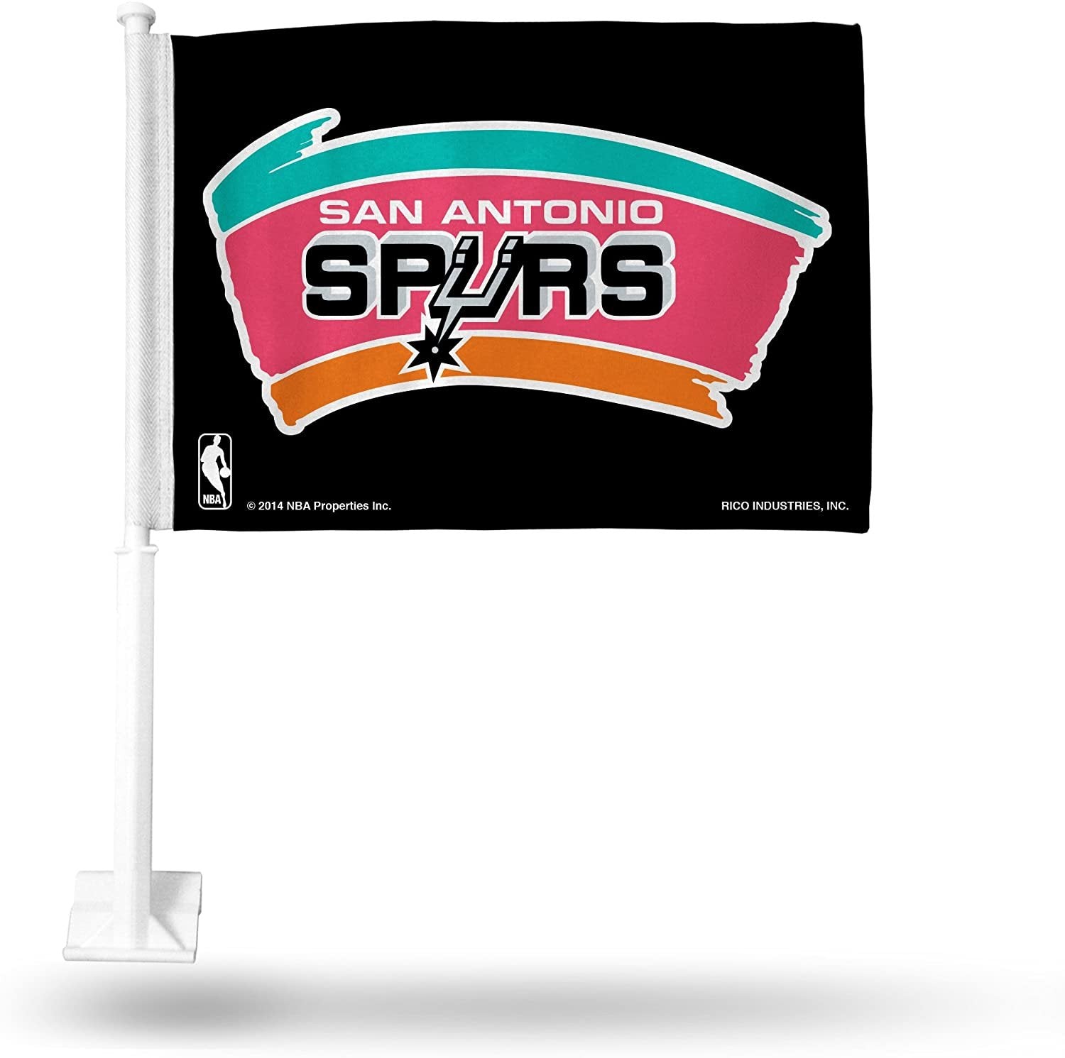 San Antonio Spurs Retro Logo Car Flag with Pole