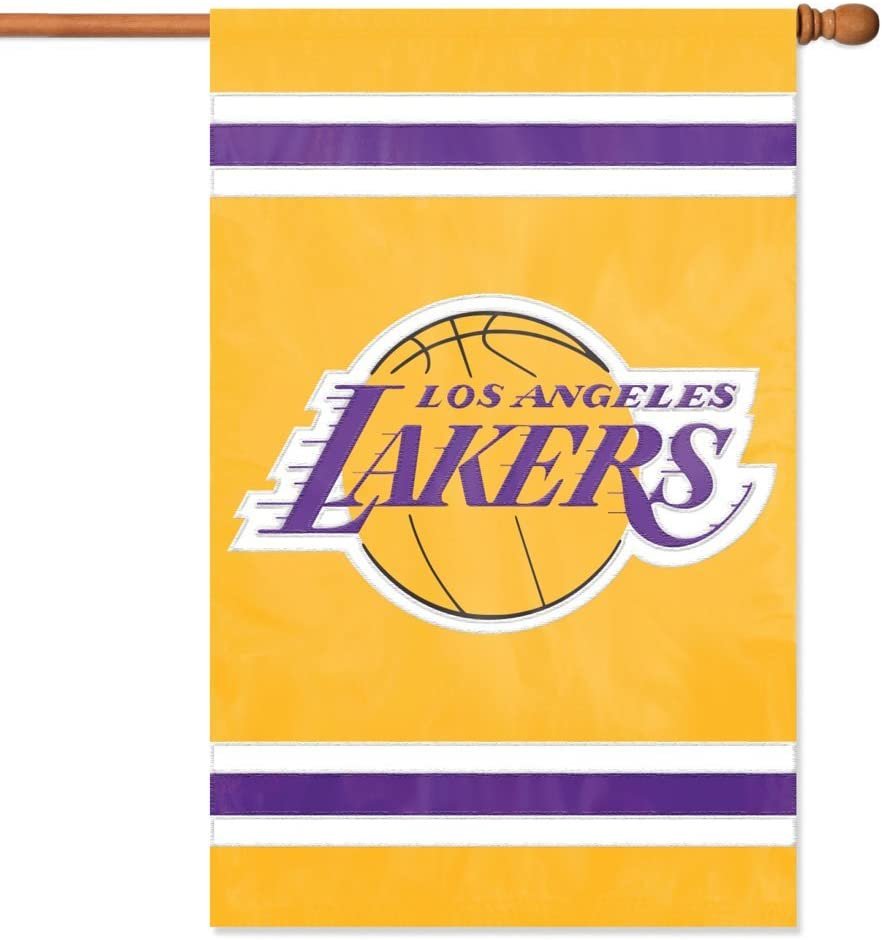 Los Angeles Lakers House Banner Flag Applique Embroidered Double Sided 44 x 28