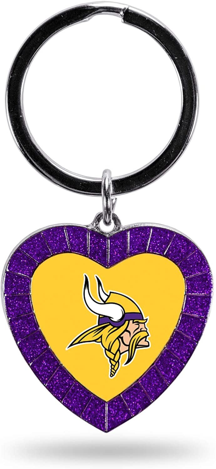 Minnesota Vikings Keychain Color Rhinestone Heart