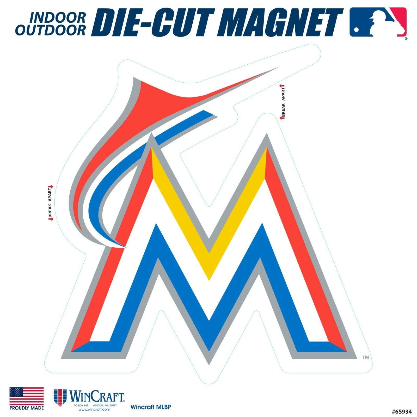 Miami Marlins SD 12" Logo MAGNET Die Cut Vinyl Auto Home Heavy Duty Baseball