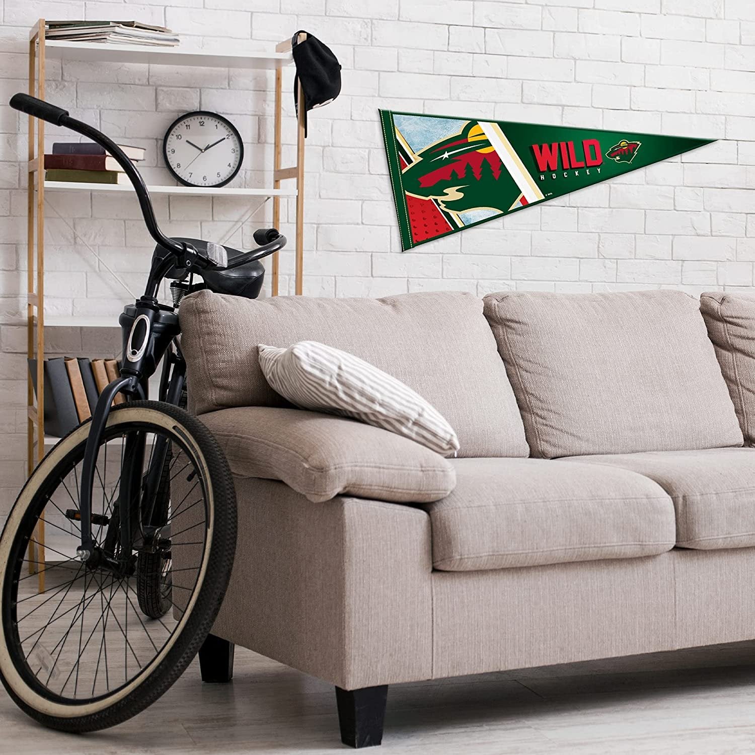 Minnesota Wild Soft Felt Pennant, Primary Design, 12x30 Inch, Easy To Hang