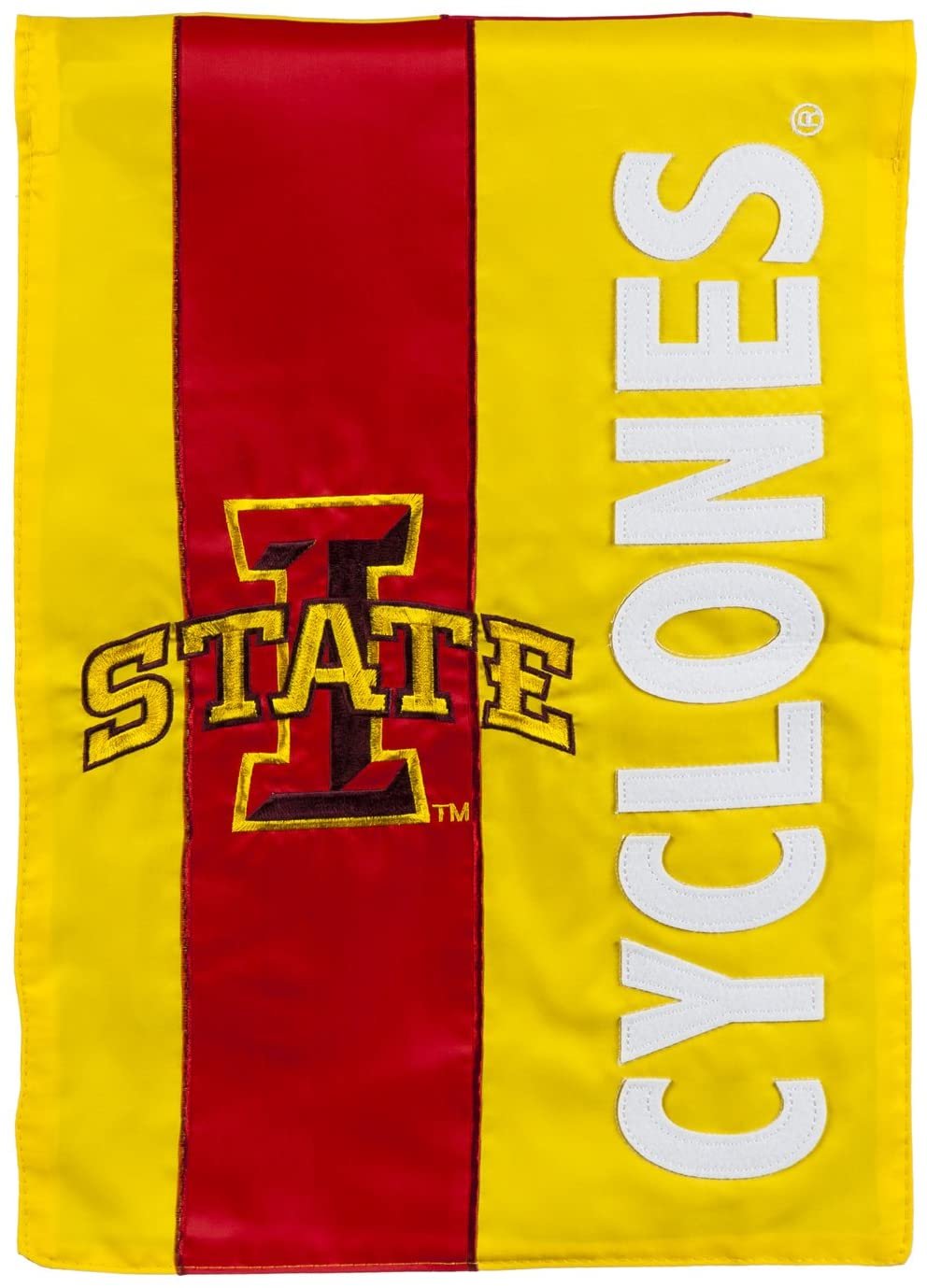 Iowa State University Cyclones Premium Double Sided Garden Flag Banner, Embellished Applique, 13x18 Inch, Display Pole Sold Separately