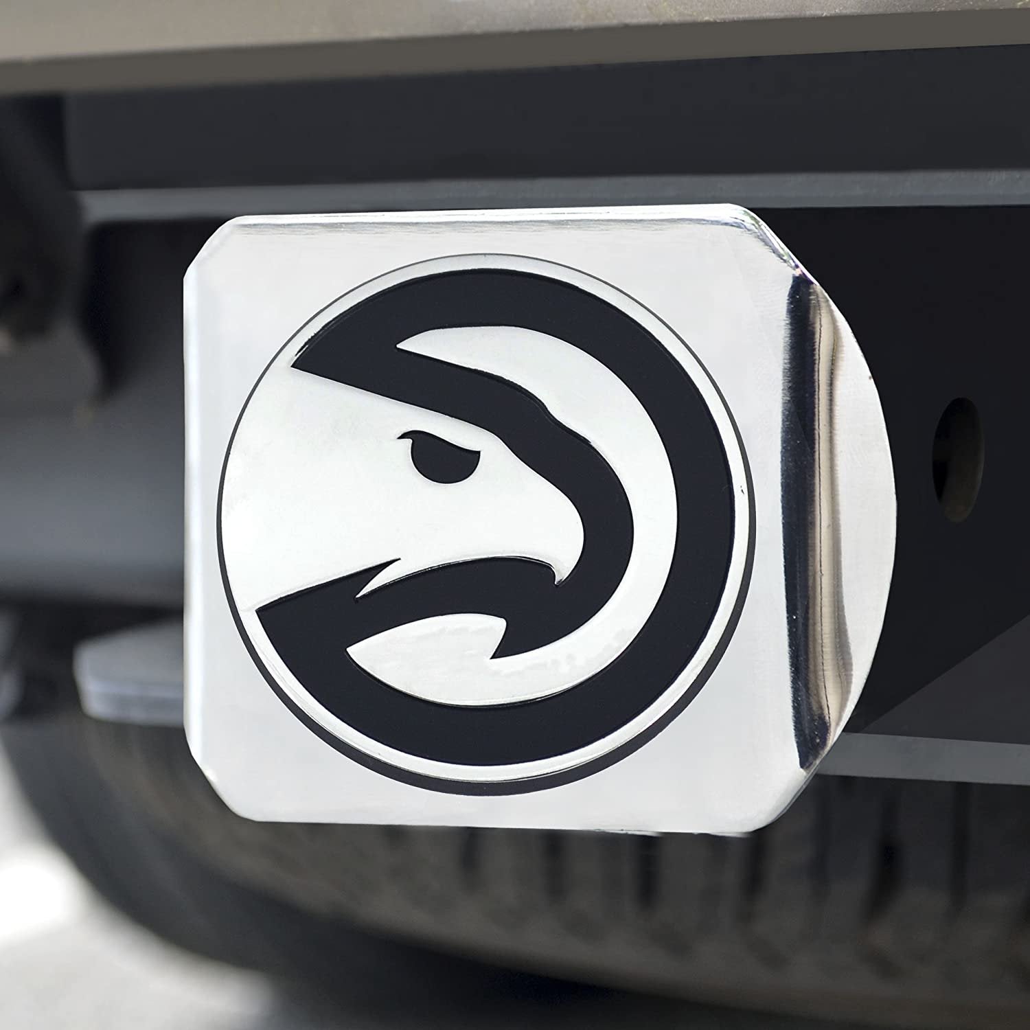 Atlanta Hawks Hitch Cover Solid Metal with Raised Chrome Metal Emblem 2" Square Type III