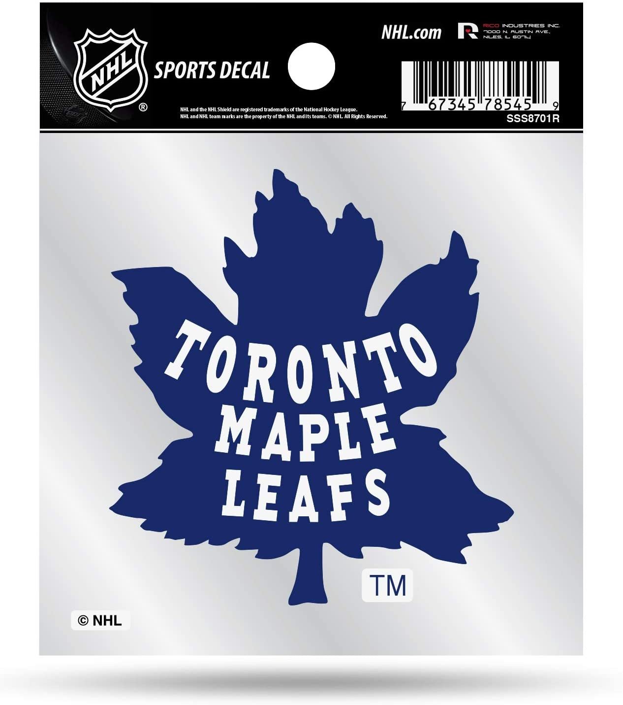 Toronto Maple Leafs 4x4 Inch Die Cut Decal Sticker, Retro Logo, Clear Backing