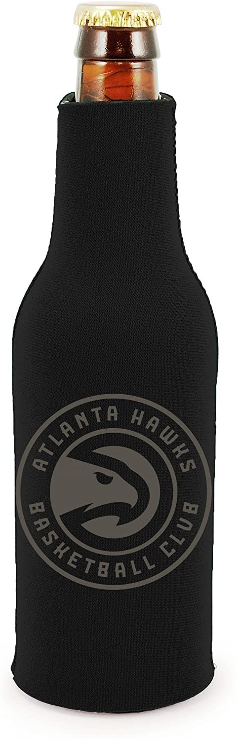 Atlanta Hawks 2-Pack Zipper Bottle Tonal Black Beverage Insulator Neoprene Holder Cooler Coolie Basketball
