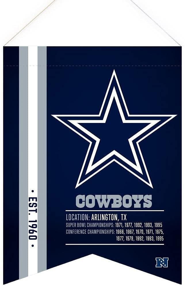 Dallas Cowboys 18 x 24 Inch Scroll Flag Banner Premium Quality Soft Felt