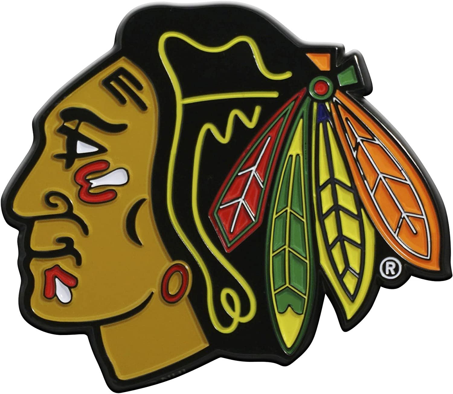 Chicago Blackhawks Premium Solid Metal Color Chrome Auto Emblem Decal