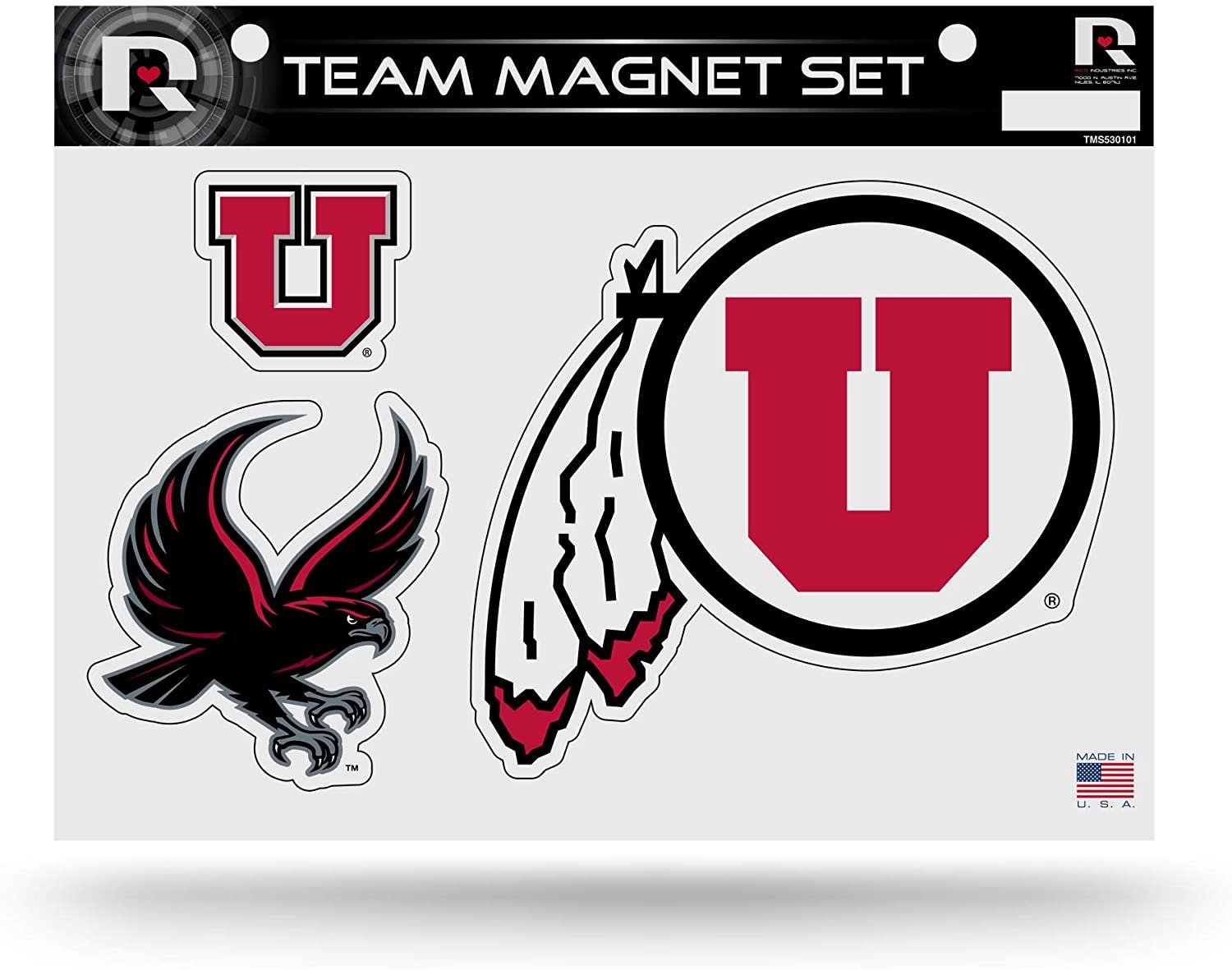 University of Utah Utes Multi Magnet Sheet Shape Cut 8x11 Inch