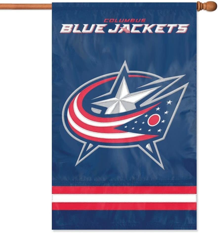 Columbus Blue Jackets Premium 2-sided 28x44 Embroidered Applique Banner Flag