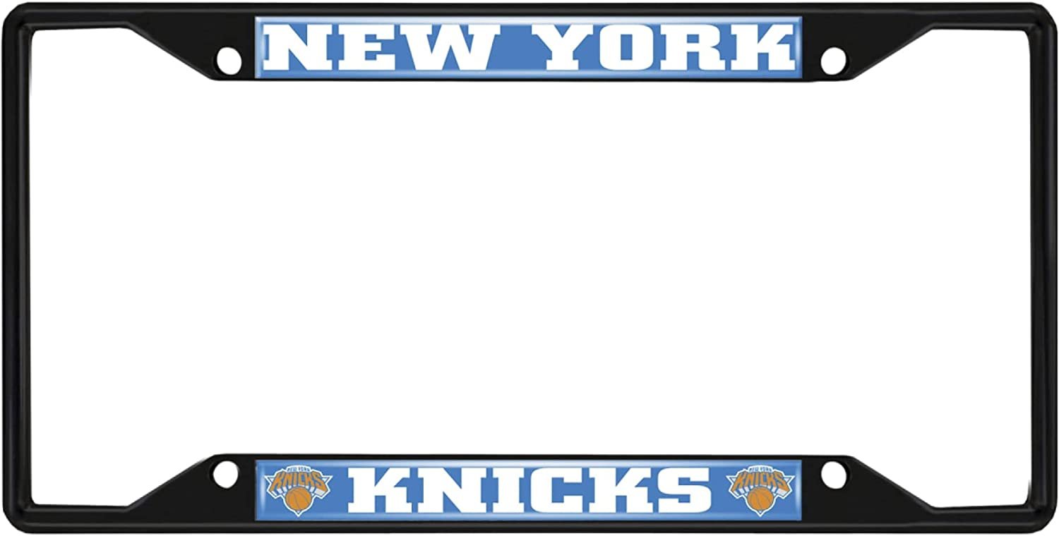 New York Knicks Black Metal License Plate Frame Tag Cover, 6x12 Inch