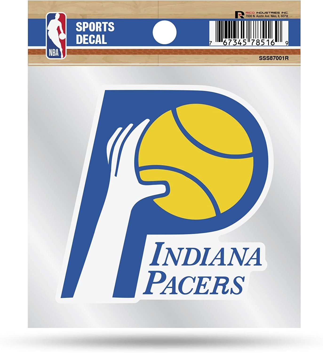 Indiana Pacers 4x4 Decal Sticker Retro Logo Clear Backing