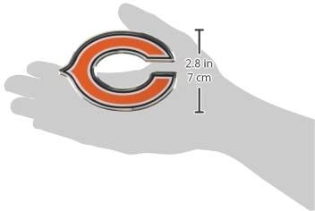 Chicago Bears Auto Emblem, Aluminum Metal, Embossed Team Color, Raised Decal Sticker, Full Adhesive Backing