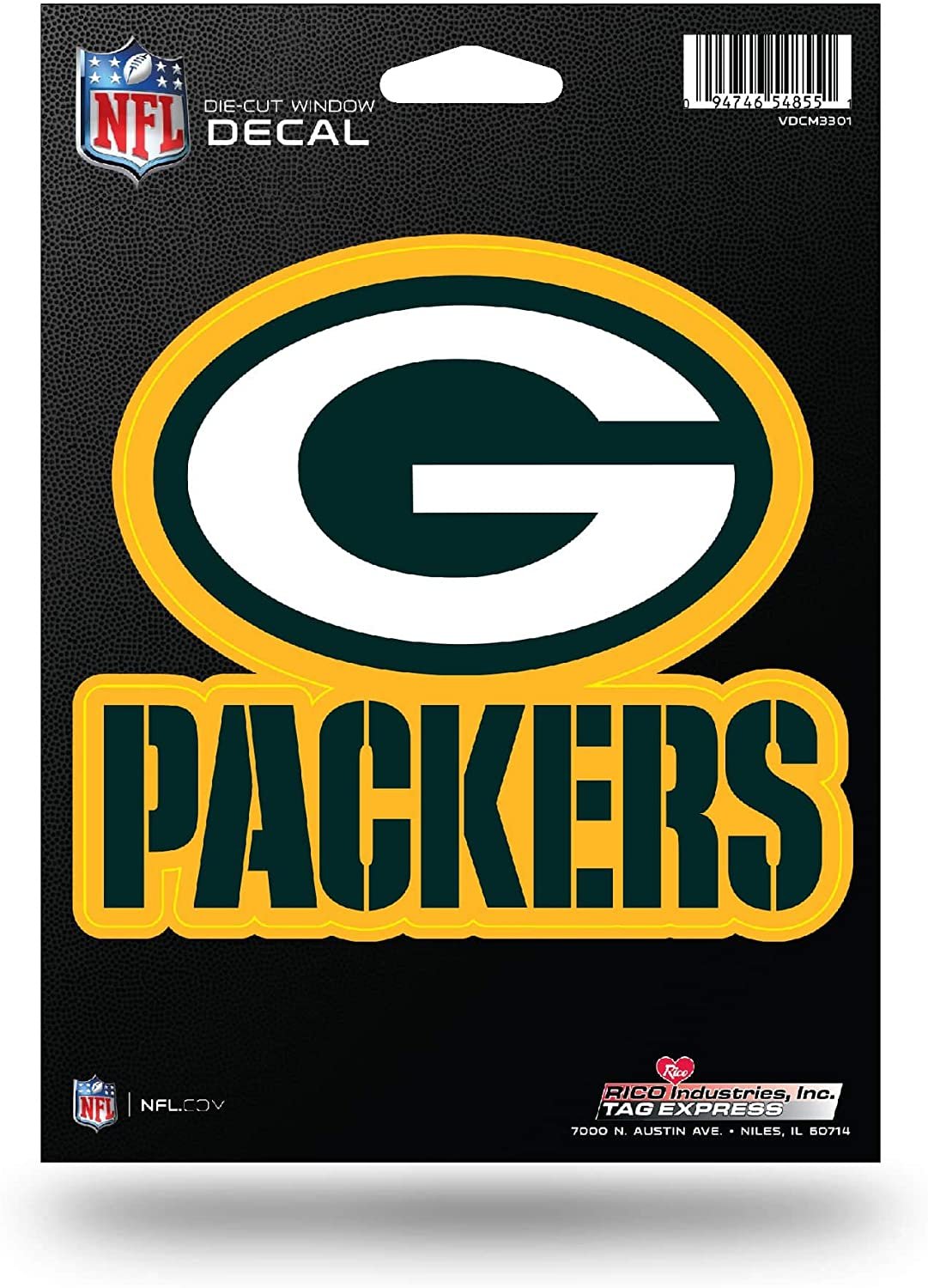 Green Bay Packers 5 Inch Die Cut Flat Vinyl Decal Sticker Adhesive Backing