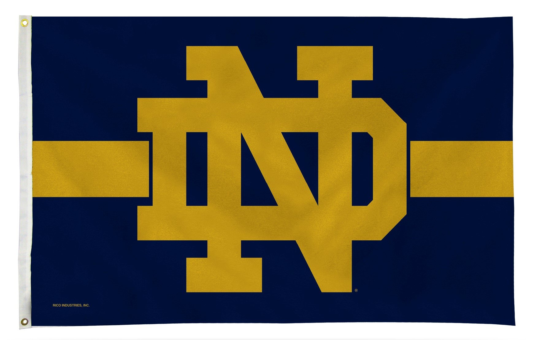 University of Notre Dame Fighting Irish Premium 3x5 Feet Flag Banner, Striped Design, Metal Grommets, Outdoor Use, Single Sided