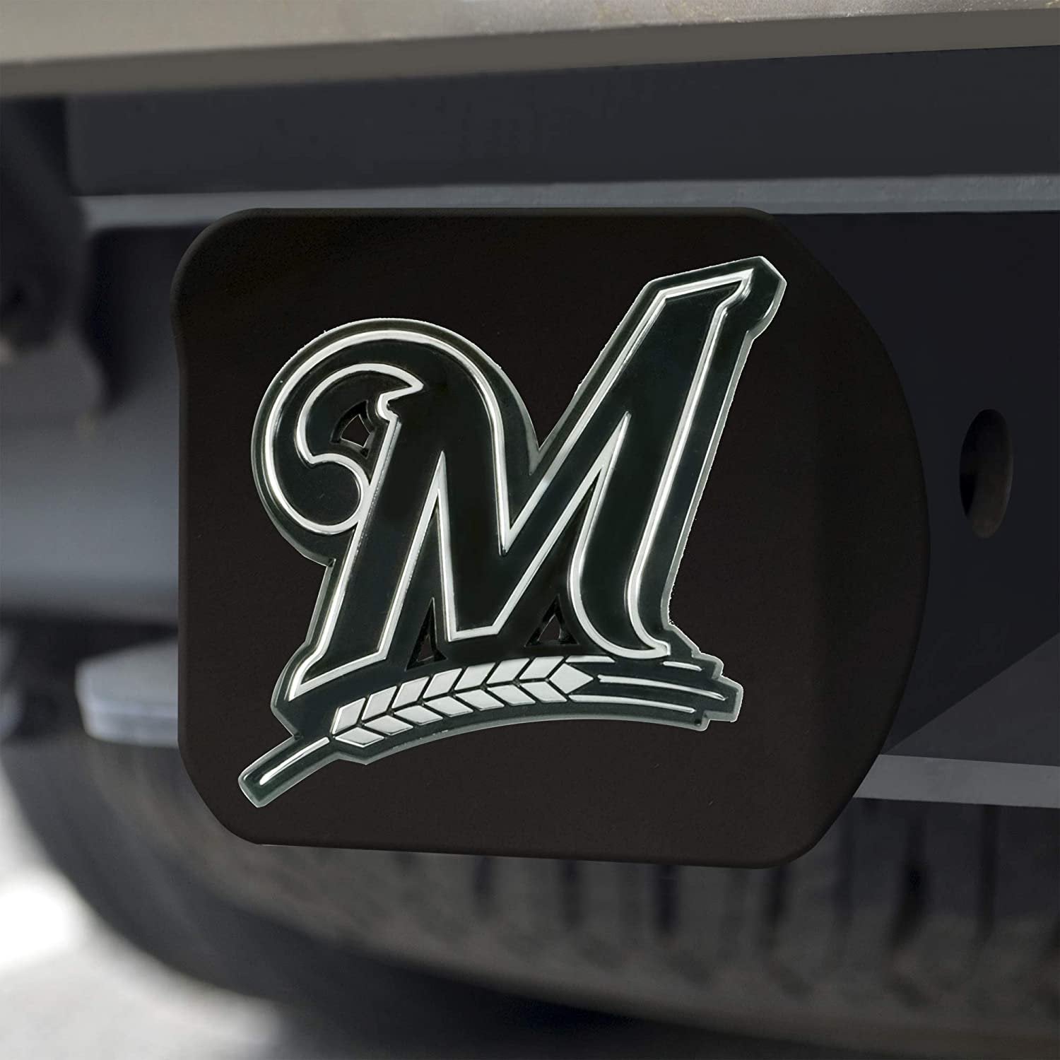 FANMATS 26631 MLB - Milwaukee Brewers Hitch Cover - Black