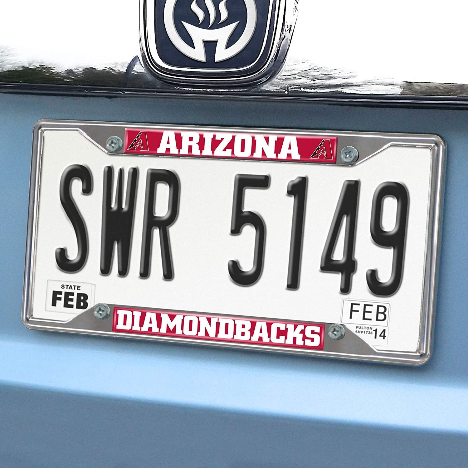 Arizona Diamondbacks Metal License Plate Frame Tag Cover Chrome 6x12 Inch