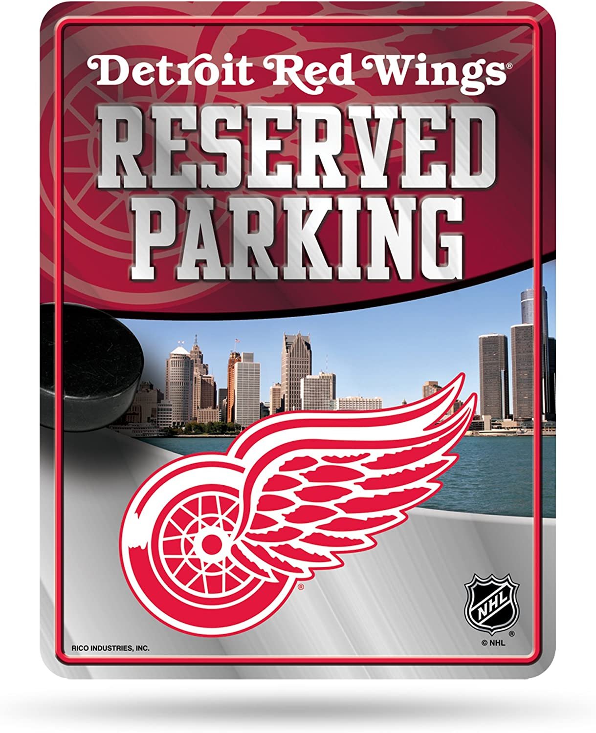 Detroit Red Wings Metal Parking Novelty Wall Sign 8.5 x 11 Inch