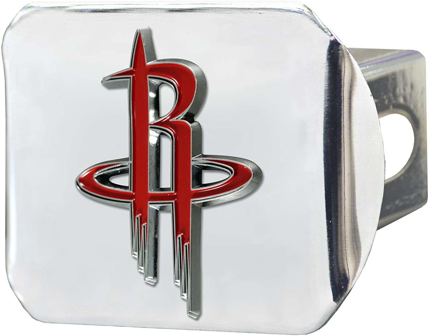 Houston Rockets Hitch Cover Solid Metal with Raised Color Metal Emblem 2" Square Type III