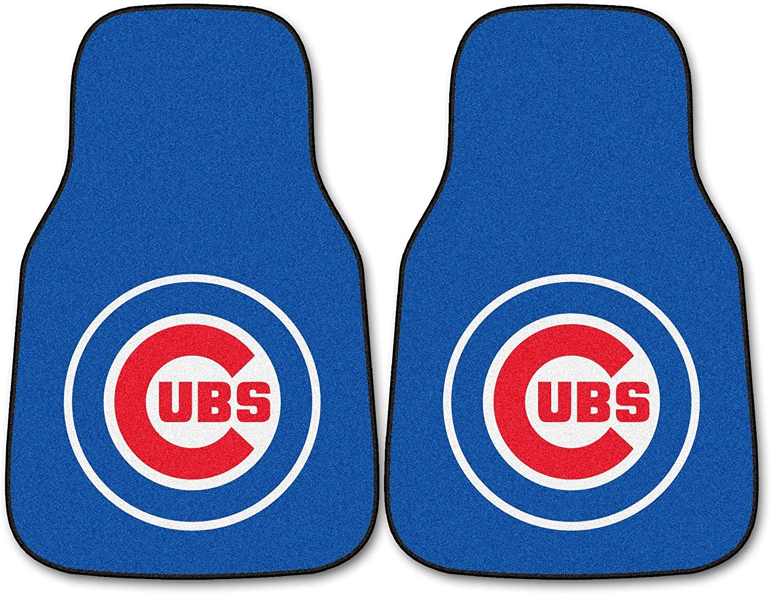 Chicago Cubs Front Floor Mats, Carpet Car Set, 18x27 Inch, Nylon, Set of 2