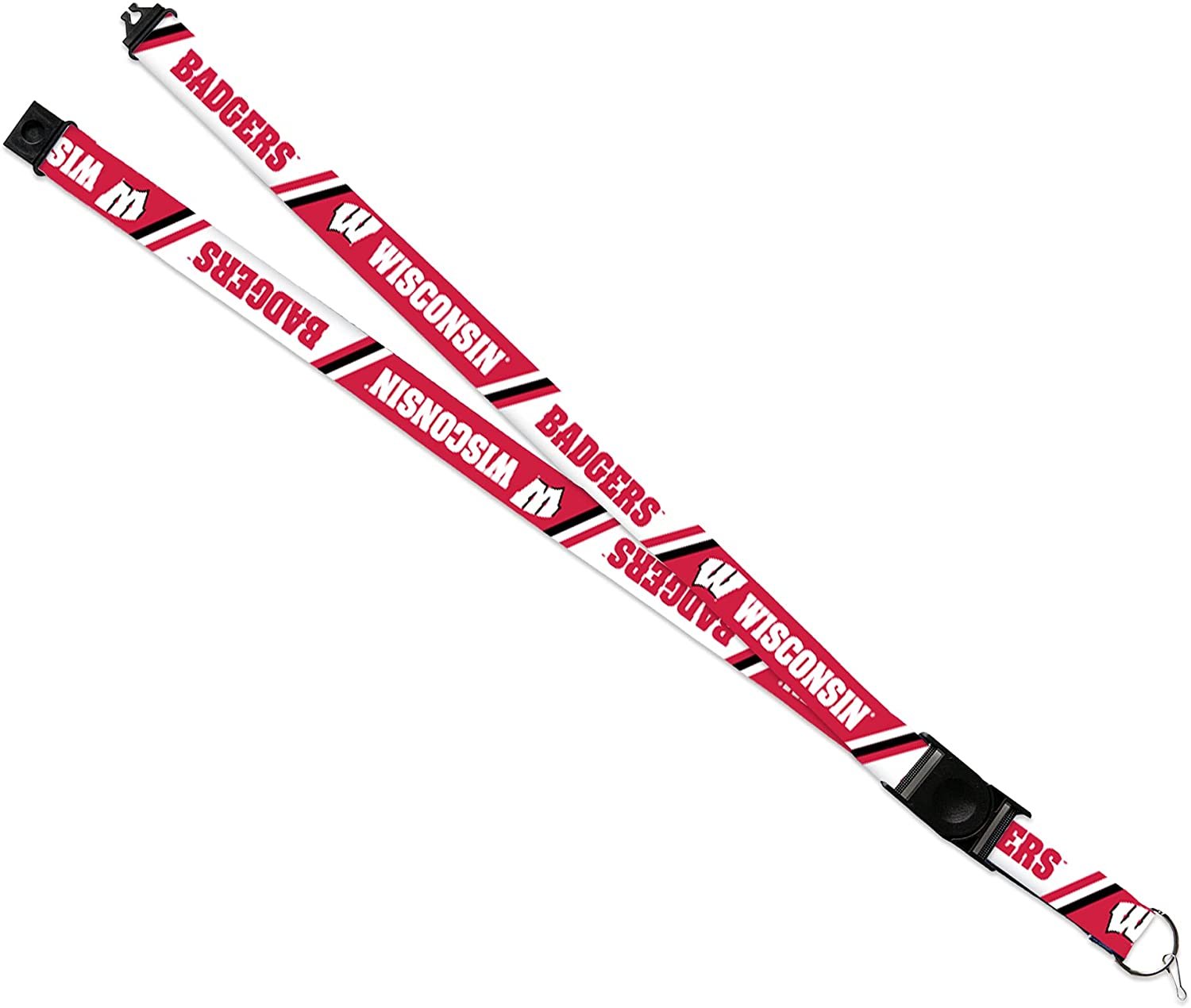 University of Wisconsin Badgers Lanyard Keychain Double Sided Breakaway Safety Design Adult