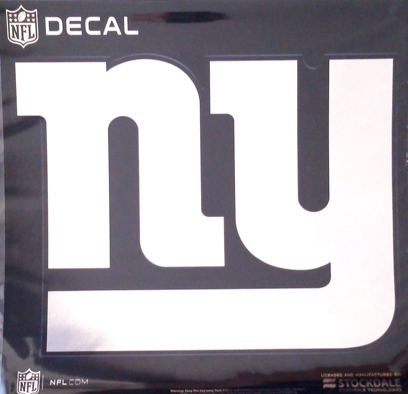 New York Giants 12 Inch Decal Sticker, Metallic Chrome Shimmer Design, Vinyl Die Cut, Auto Home