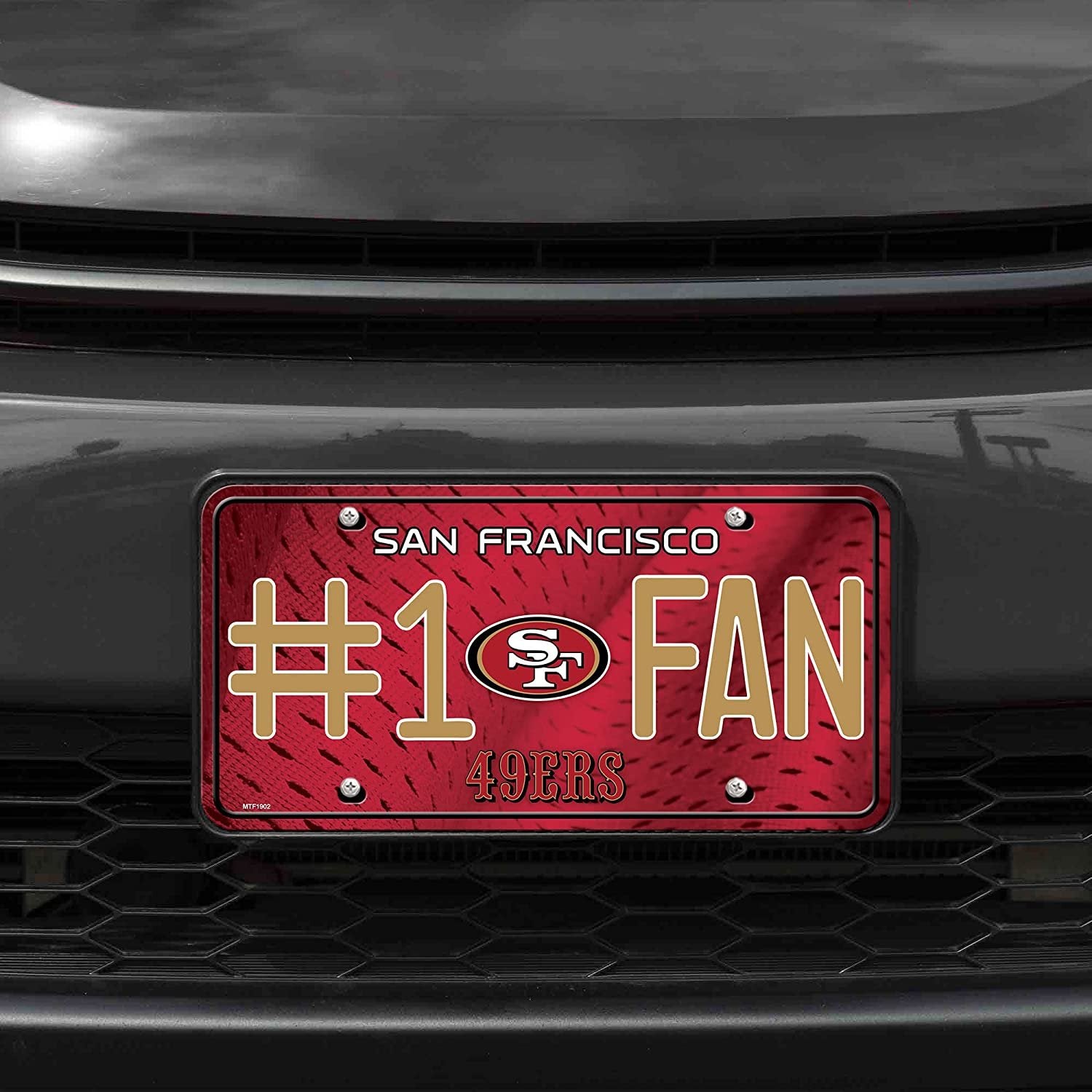 San Francisco 49ers Metal Auto Tag License Plate, #1 Fan Design, 12x6 Inch