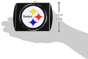 Pittsburgh Steelers Hitch Cover Black Solid Metal with Raised Color Metal Emblem 2" Square Type III