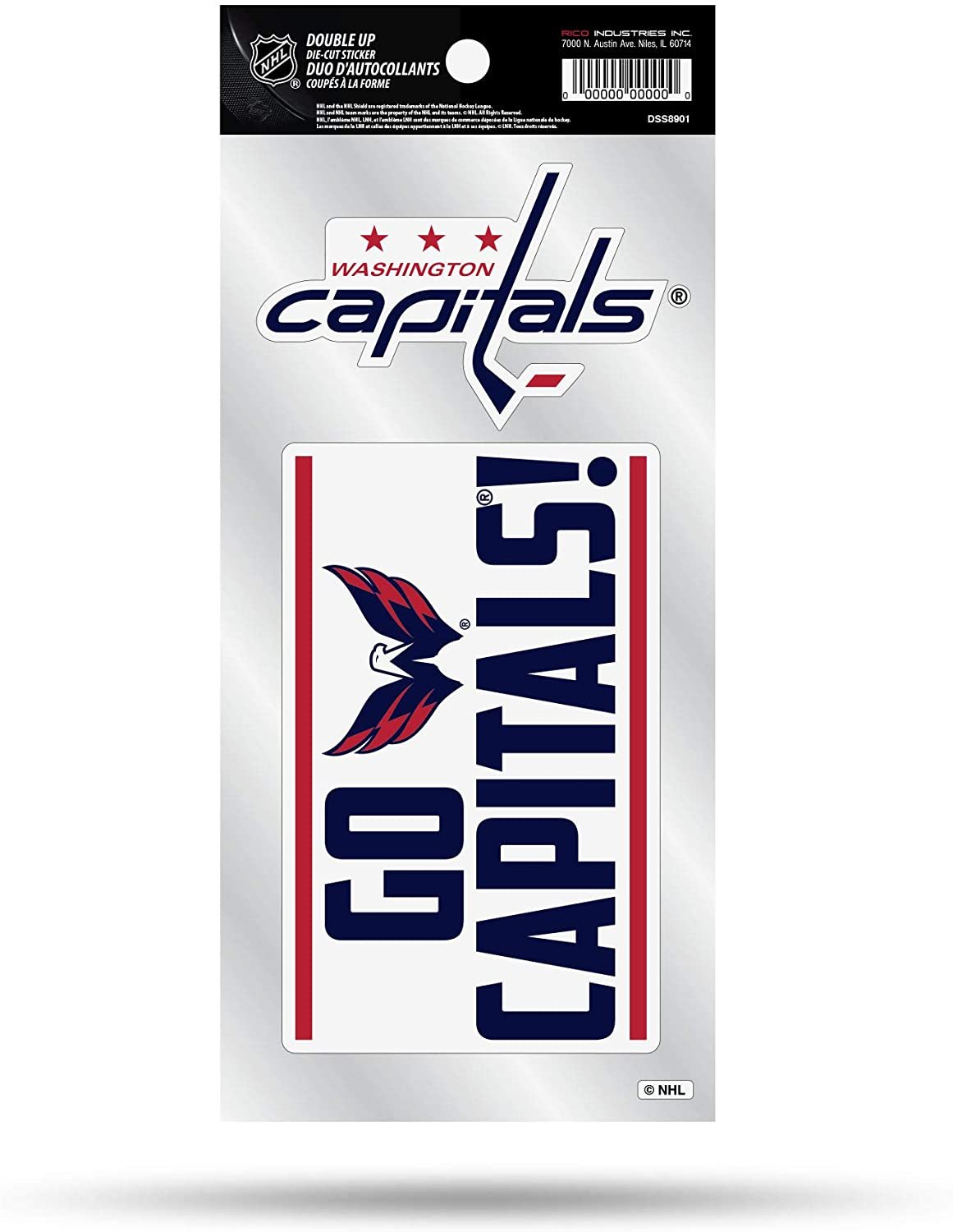 Washington Capitals Double Up Die Cut 2-Piece Sticker Sheet