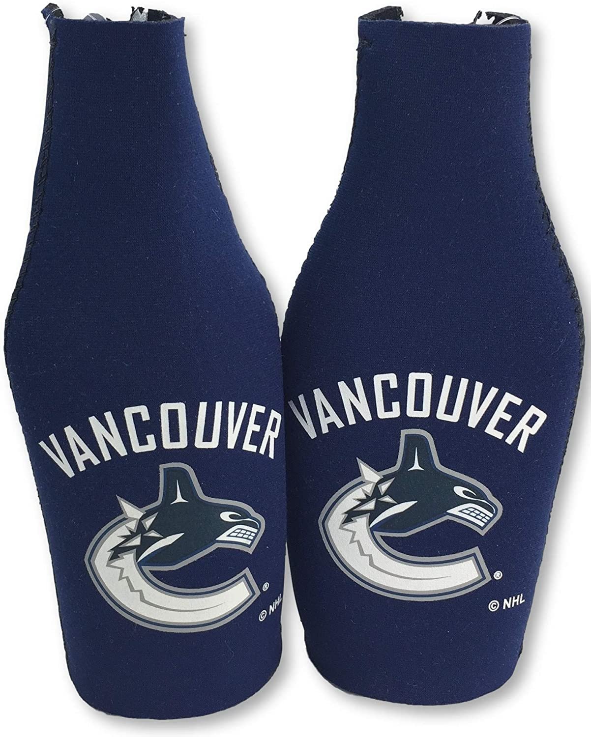 Vancouver Canucks Pair of 16 oz Drink Bottle Coolers Insulators Neoprene Beer Soda