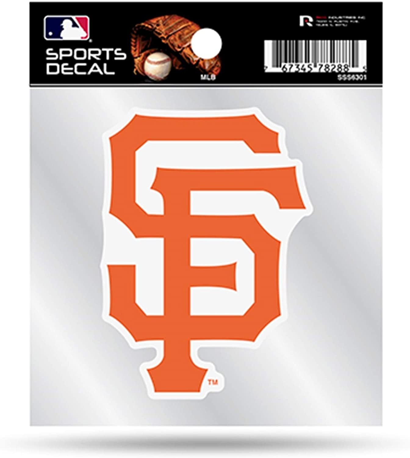 San Francisco Giants 4x4 Inch Die Cut Decal Sticker, Primary Logo, Clear Backing