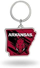 University of Arkansas Razorbacks Metal Keychain State Shape Design
