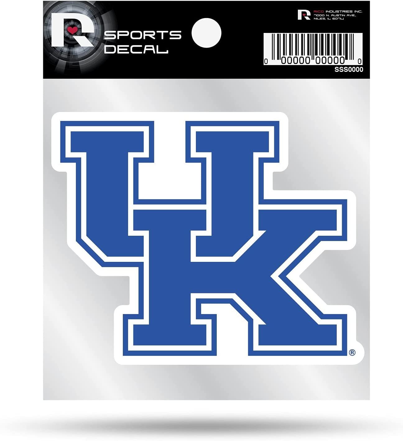 University of Kentucky Wildcats 4x4 Inch Die Cut Decal Sticker, Primary Logo, Clear Backing