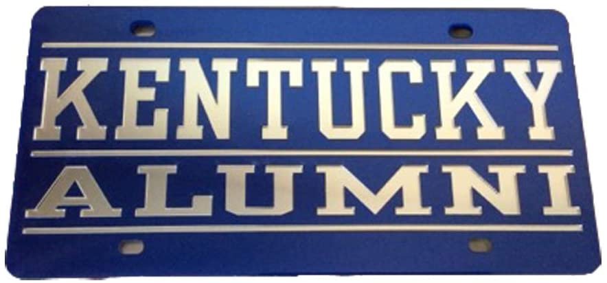 University of Kentucky Wildcats Alumni Laser Cut Tag License Plate, Mirrored Acrylic Inlaid, 6x12 Inch