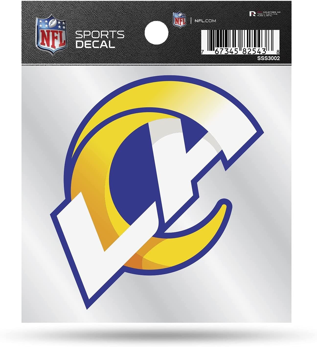 Los Angeles Rams 4x4 Inch Die Cut Decal Sticker, Primary Logo, Clear Backing